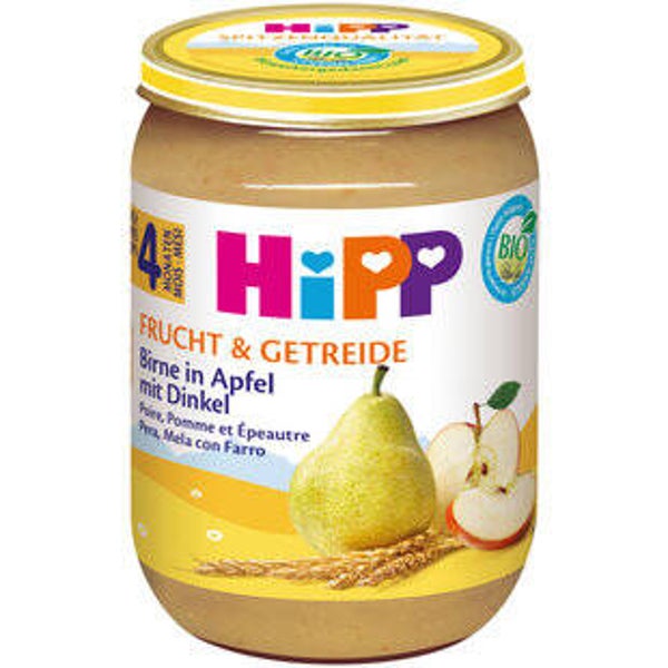 Hipp Bio Birne Apffel mit Dinkel