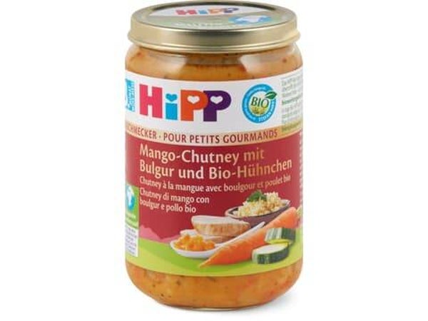 Bio Babygläschen Mango-Chutney, Bulgur, Bio-Hünchen