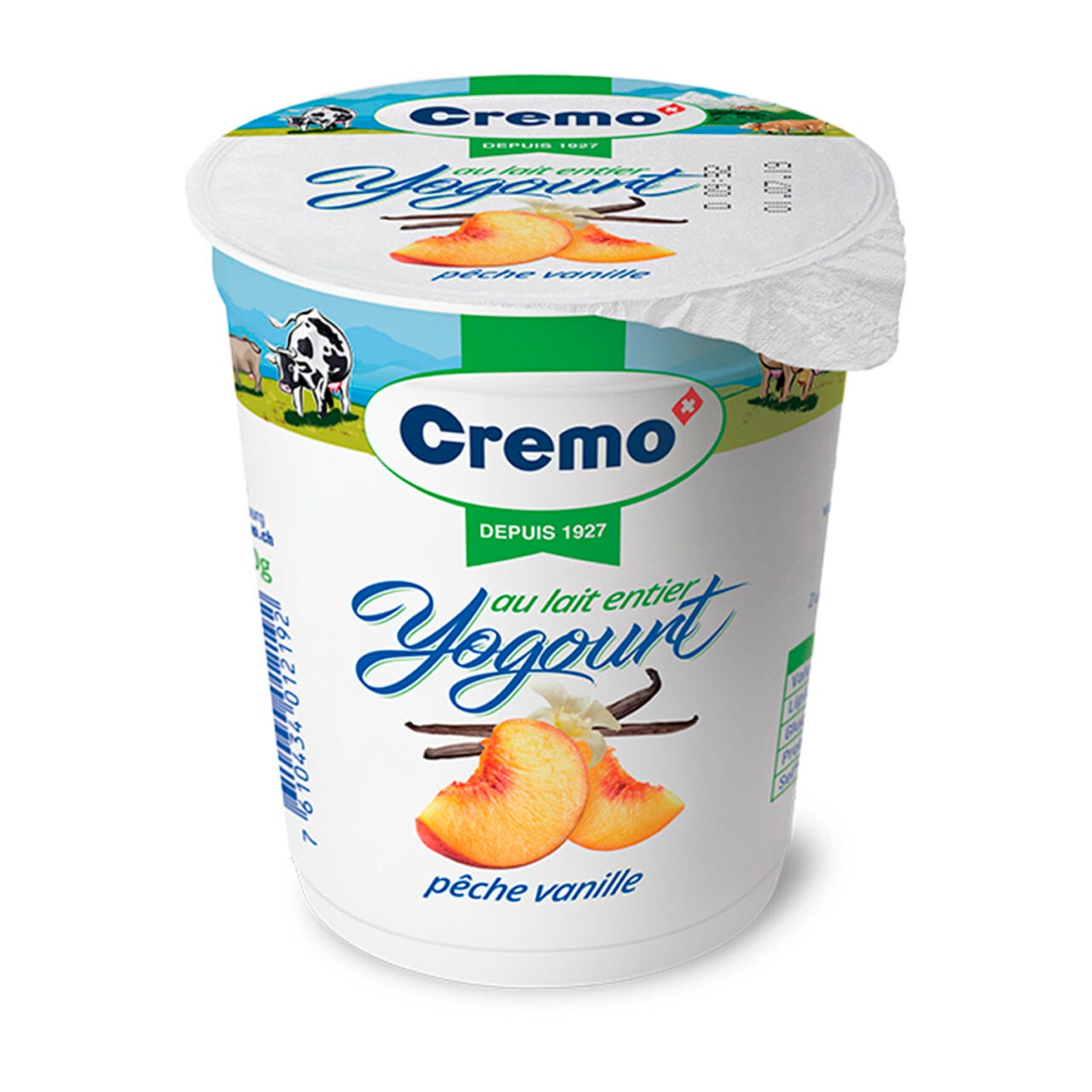 cremo Joghurt aus Vollmilch  Pfirsich Vanille 180g