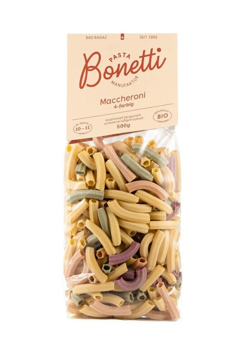 Bio Maccheroni 4-farbig 500g
