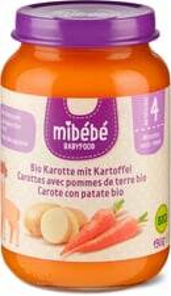 Mibebe Bio Babyfood Babygläschen mit Karotten+Kartoffeln