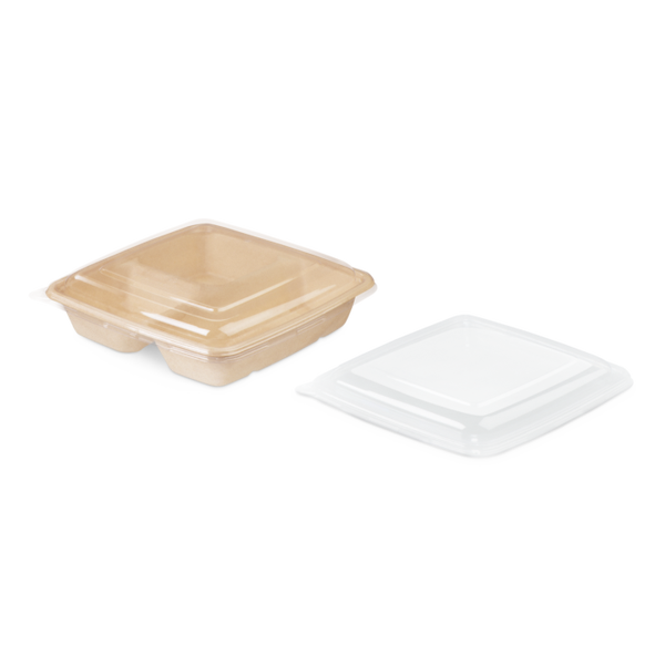 MNanüschale aus bagasse mit Teckel aus PET
