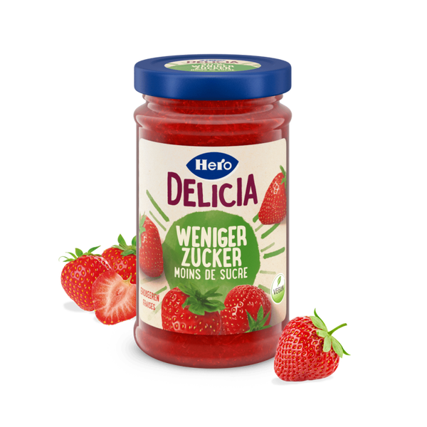 Hero Konfitüre Wniger Zucker Erdbeere220g