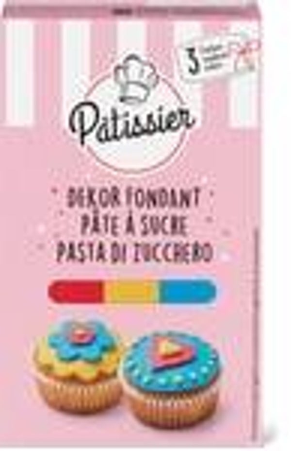 Patissier Dekor Fondant Rot, Gelb, Blau 225g