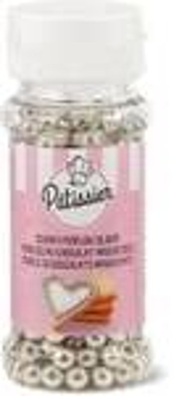 Patissier Schoko Perlen Silber 65g