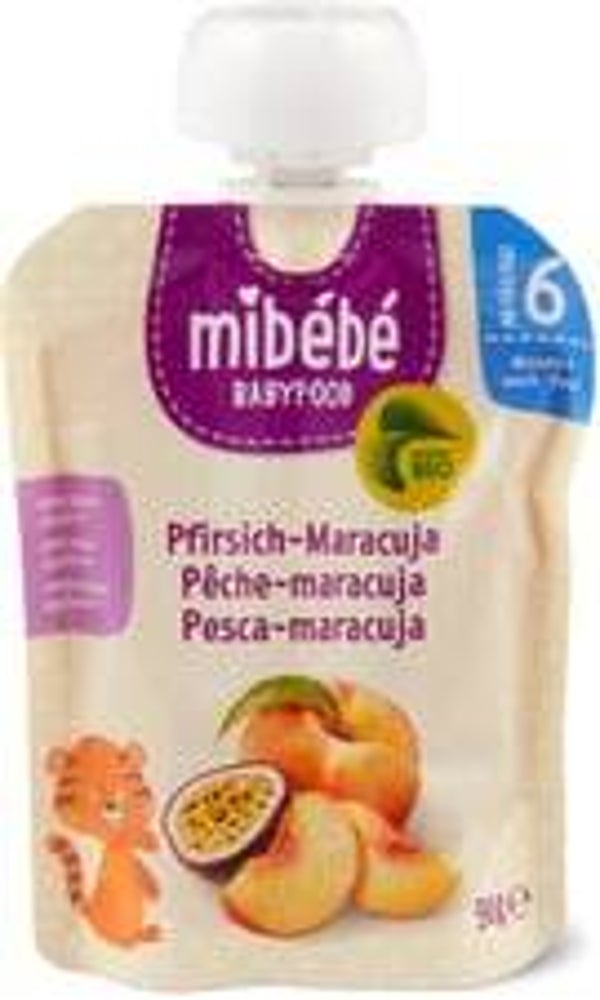 Mibebe Bio Babyfood Quetschbeutel Pfirsich-Maracuja