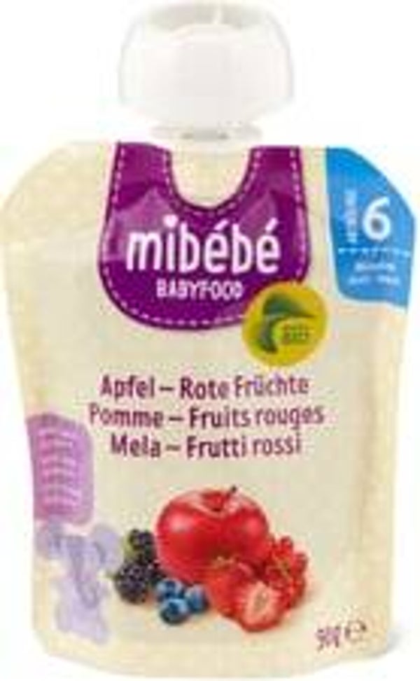 Mibebe  Bio Babyfood Quetschbeutel rote Früchte