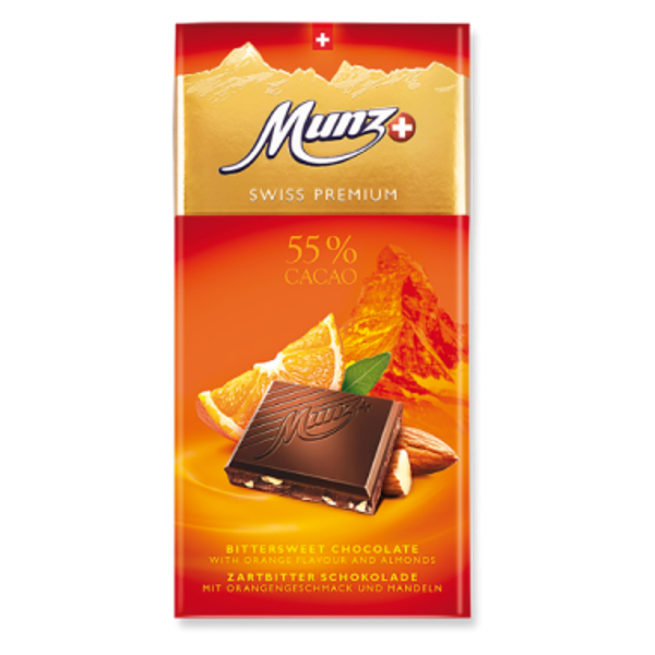 Swiss Premium Zartbitter 55% Orangen/Mandeln