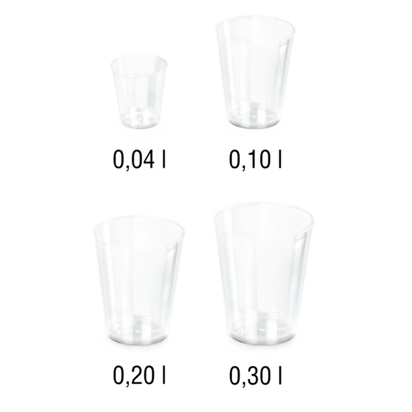 Trinkglas aus PS 0.30l mit Eichung