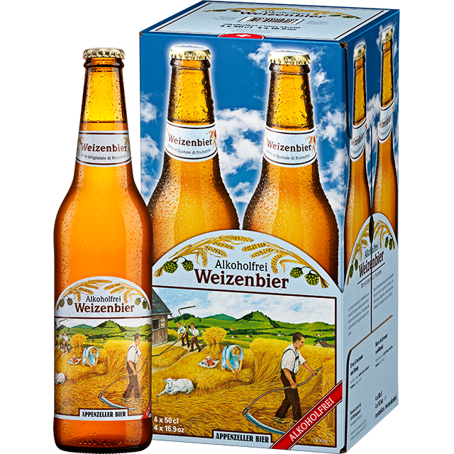 Appenzeller Weizenbier Alkoholfrei 4x50cl Einweg