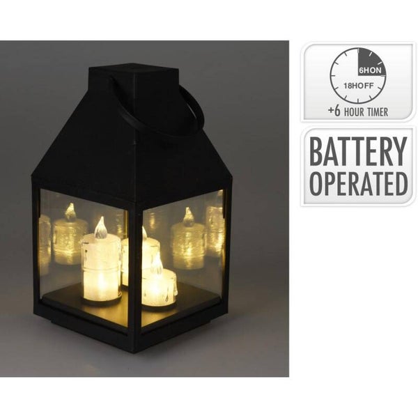 LANTAARN LED 25CM 3 KAARSEN