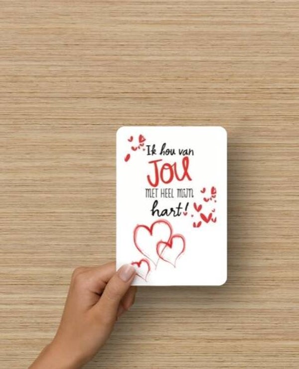 Luxe valentijnskaart wit