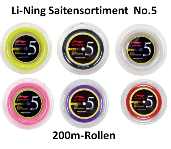 Li-Ning No. 5 - 200 Meter Rolle - Farbe: Schwarz