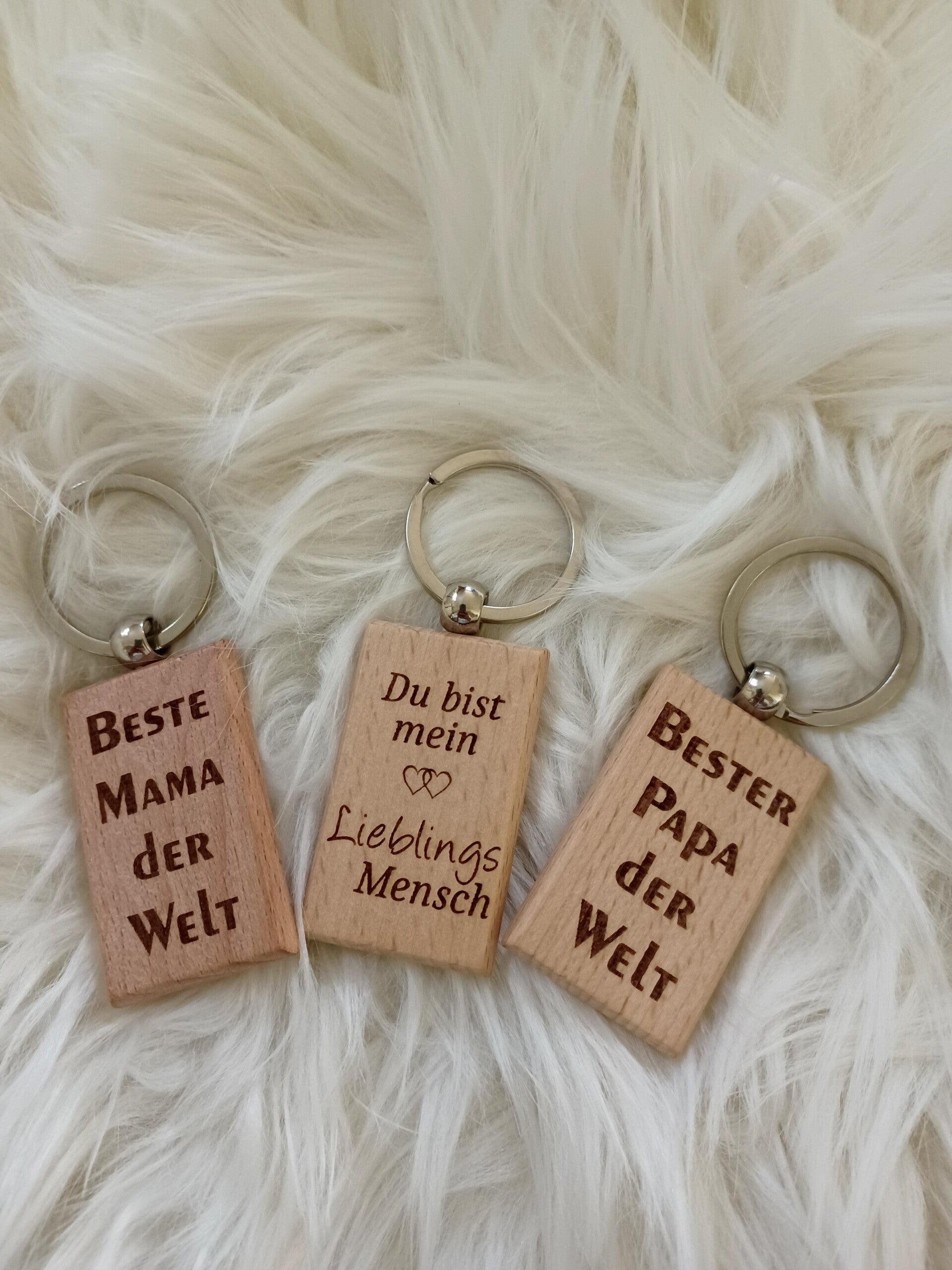 Schlüsselanhänger Holz rechteckig