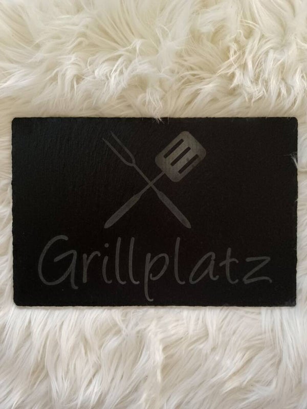 Schiefertafel Grillplatz 20x30cm
