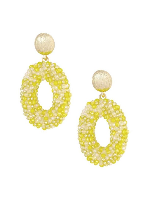 Ovale discodip oorbel  Yellow