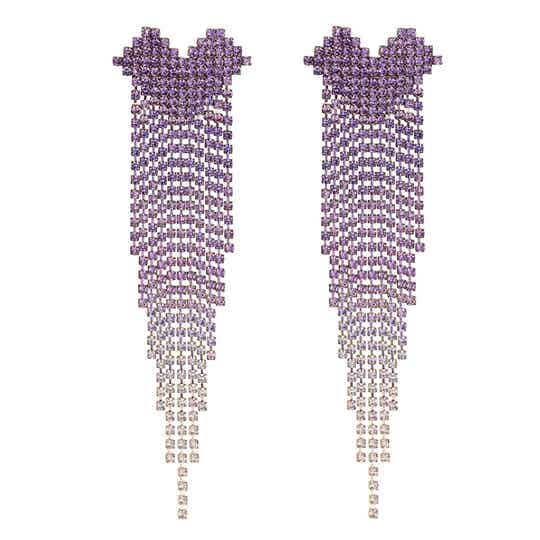Strass Oorbellen Liv Hart Paars