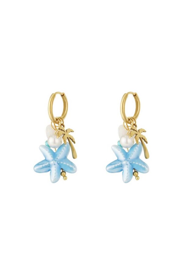 Palms oorbellen blue