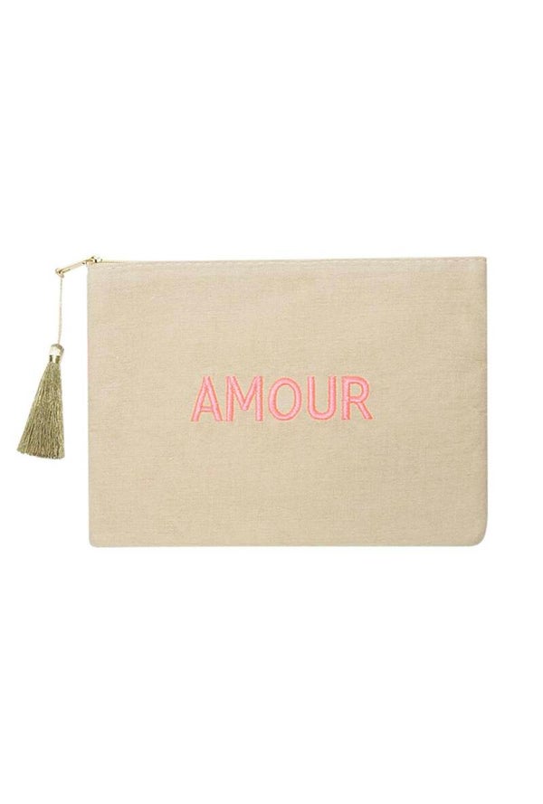 Make-up tas Amour Beige & Roze Katoen