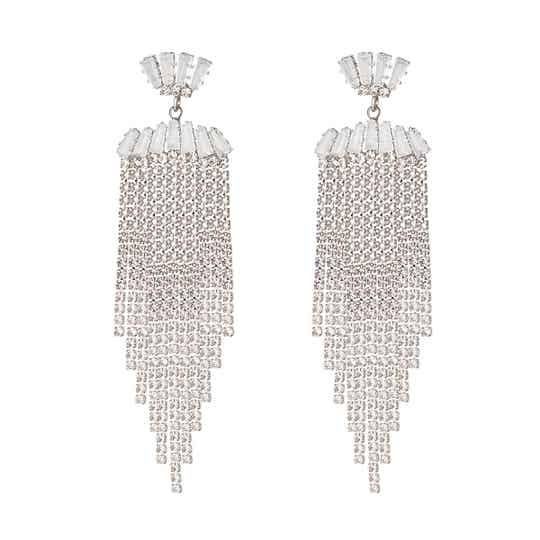 Strass Oorbellen Glamour Zilver