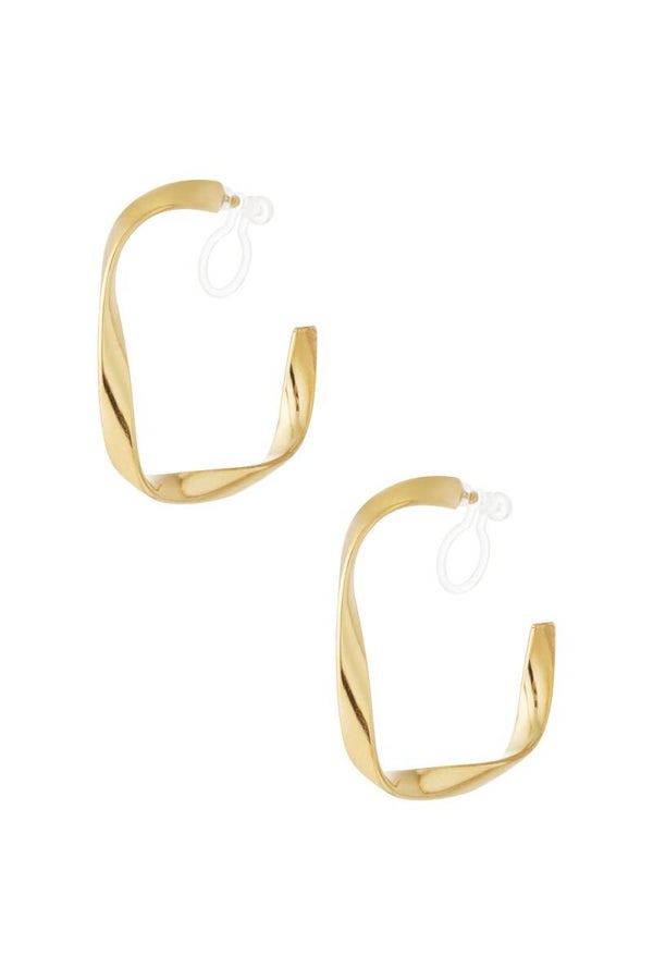 Curve Clip Oorbellen Goud