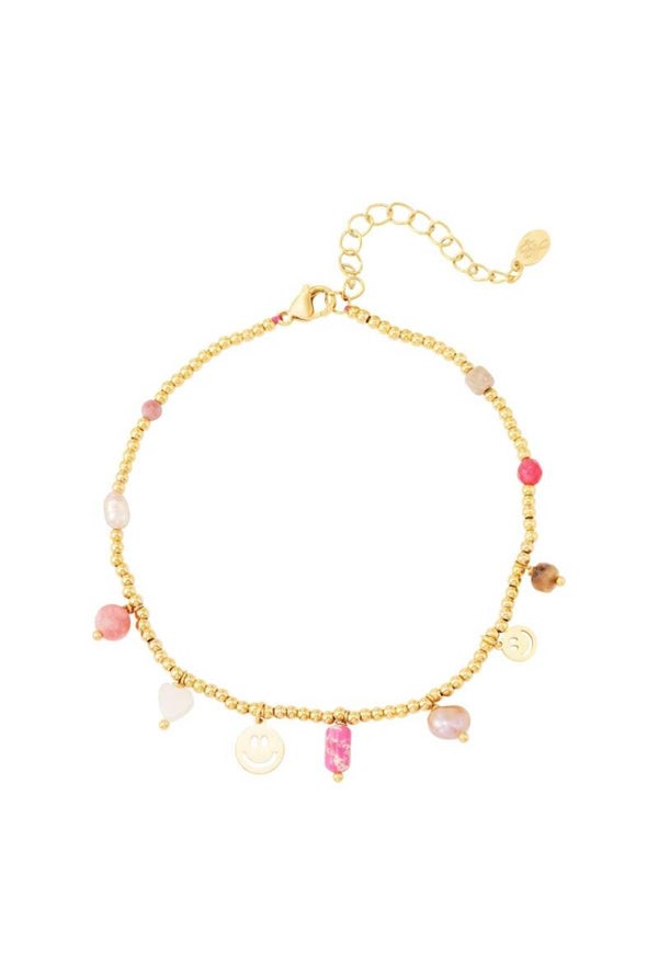 Enkelbandje kralen Rosé