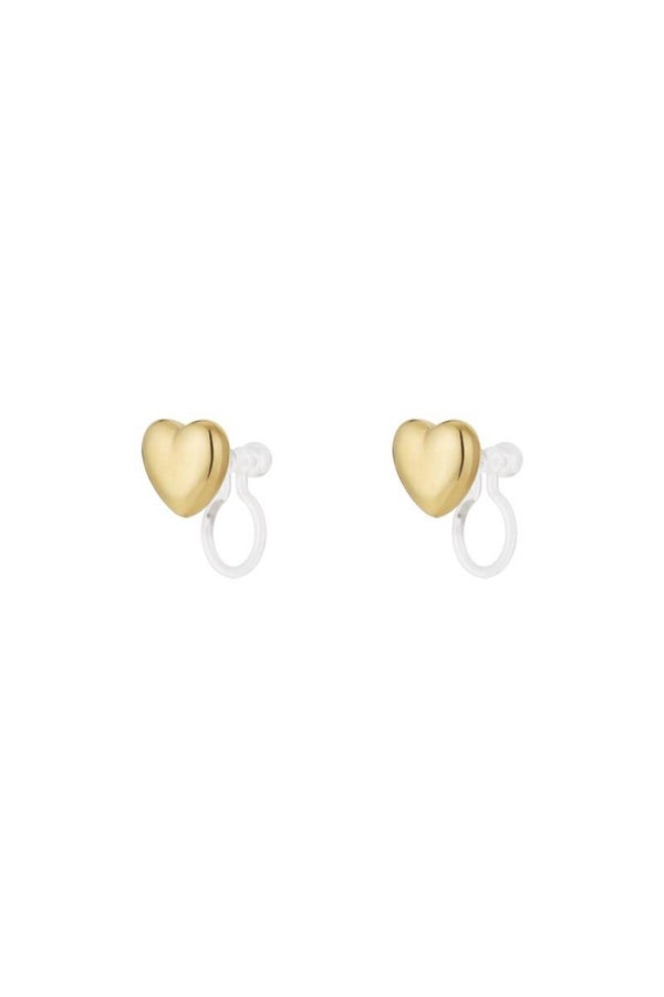 Mini Hart Clip Oorbellen goud