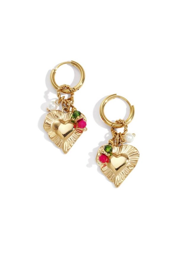 Heart happy charm oorbellen