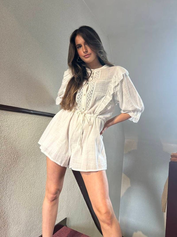 Nina Playsuit White