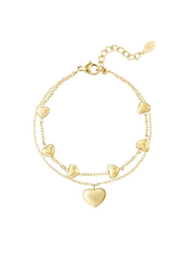 Dubbele Armband Hart Gold