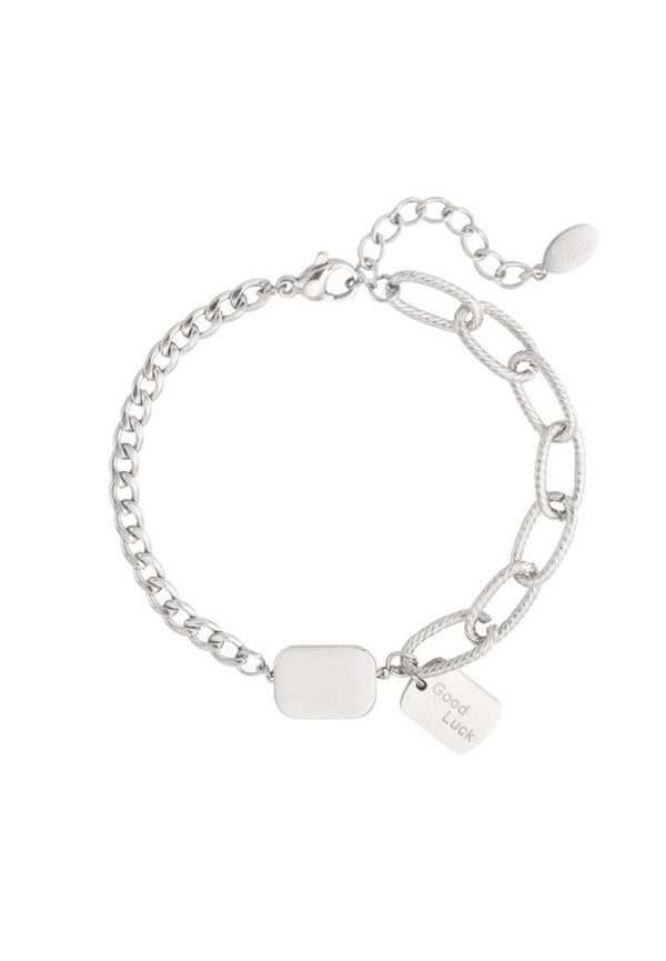 Schakelarmband good luck zilver