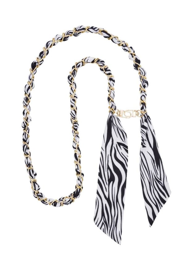 Telefoonkoord Cloud Nine - Lang - Beige/Goud/Bruin - Trending - Dierenprint - Gevlochten