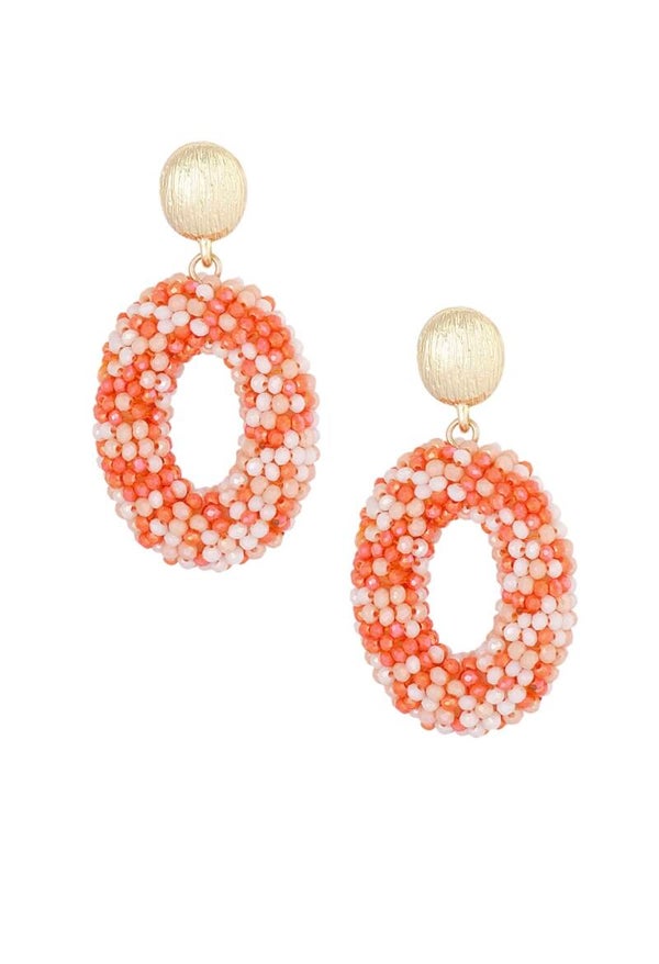 Ovale orange oorbellen