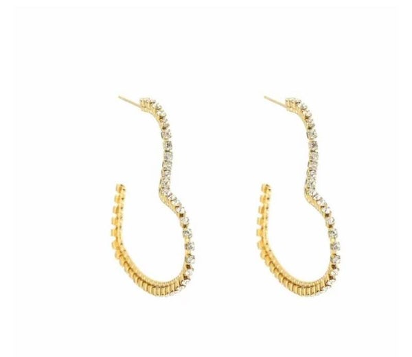 Oorbellen Hart Strass goud
