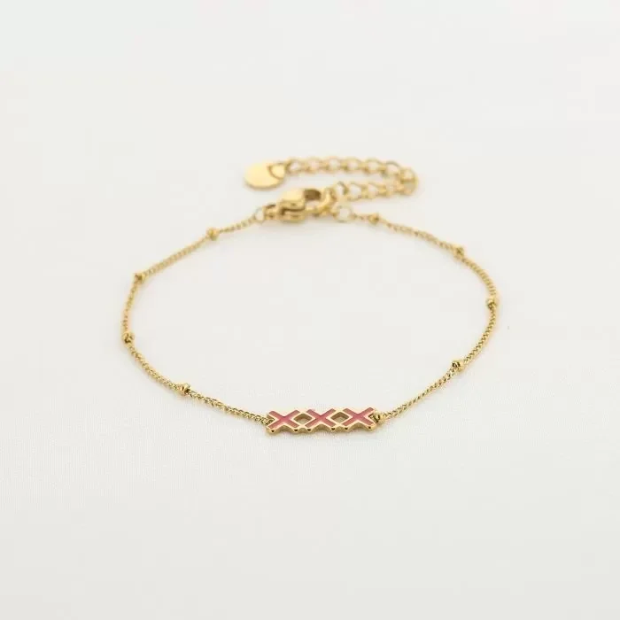 xxx Amsterdam Armband rood/goud
