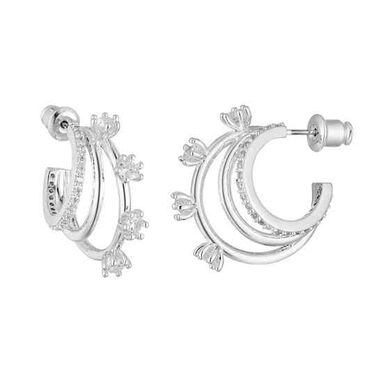 Oorbellen Strass Twist Zilver