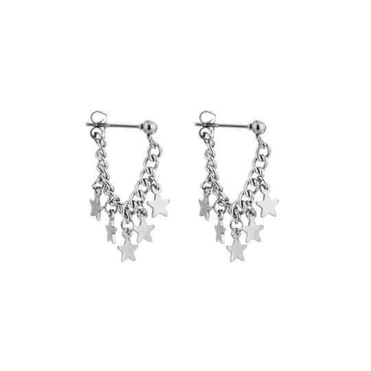 Oorbellen sterretjes Zilver