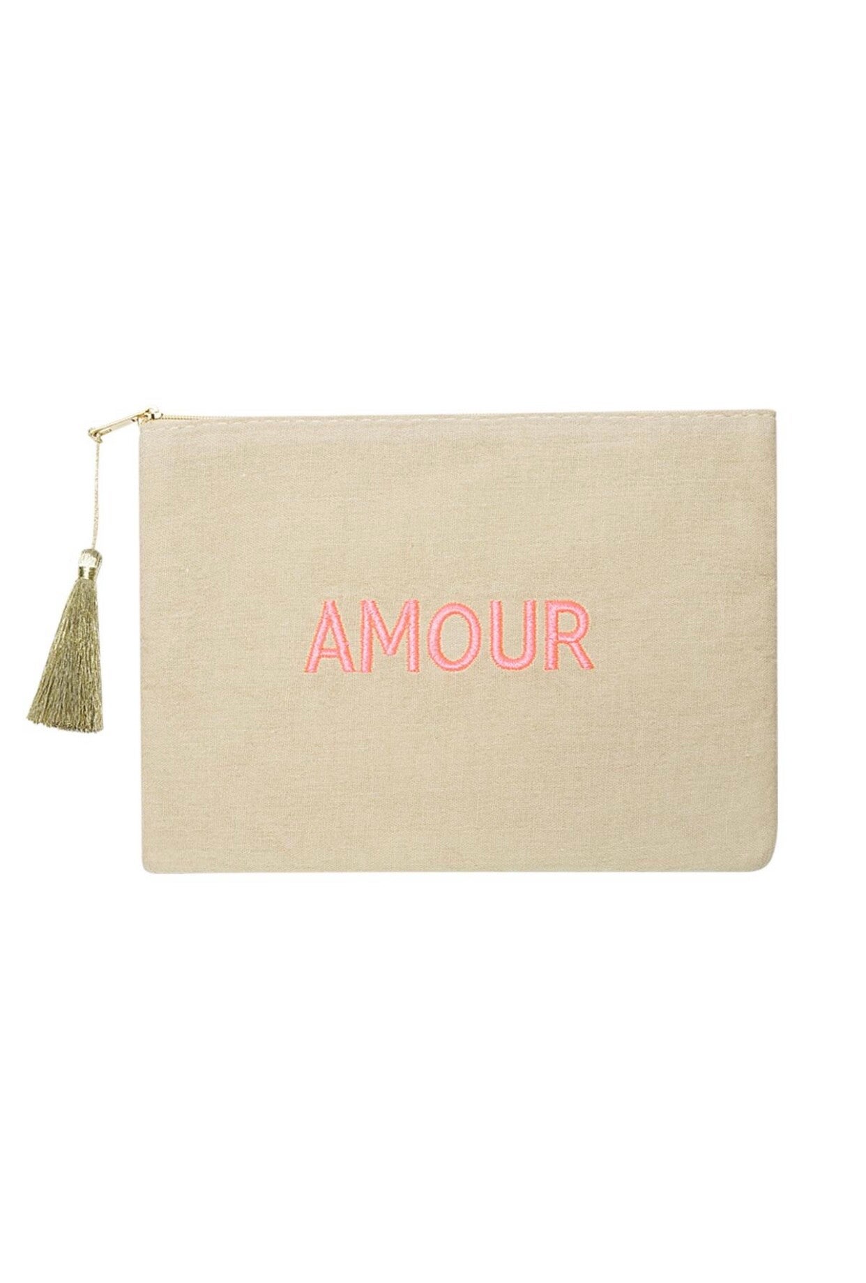 Make-up tas Amour Beige & Roze Katoen