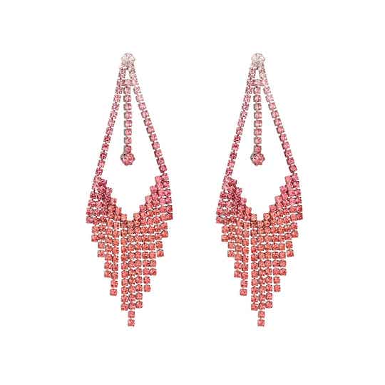 Strass Oorbellen Gina Pink & Zilver