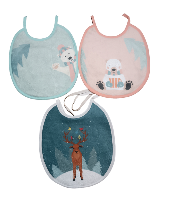 Lot 3 bavoirs animaux hivers