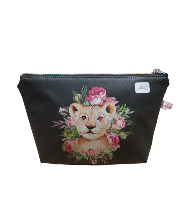 Petite trousse de toilette ou maquillage lion girl