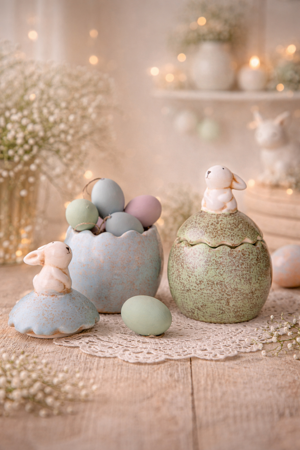 Barattolo Decorativo Pasquale con Coniglietto