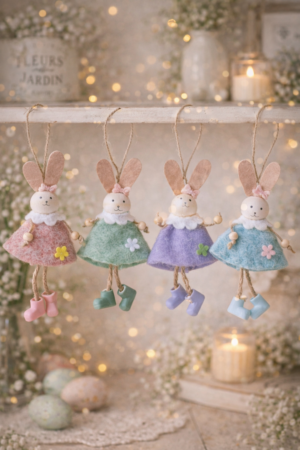 Decorazione Coniglieto Pasquale da Appendere – Ornamenti Primaverili Color Pastello