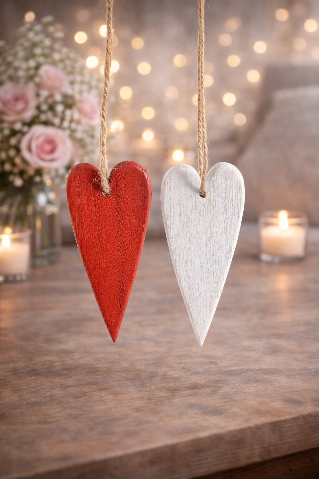 Confezione Decorazioni Cuore in Legno 12 pezzi