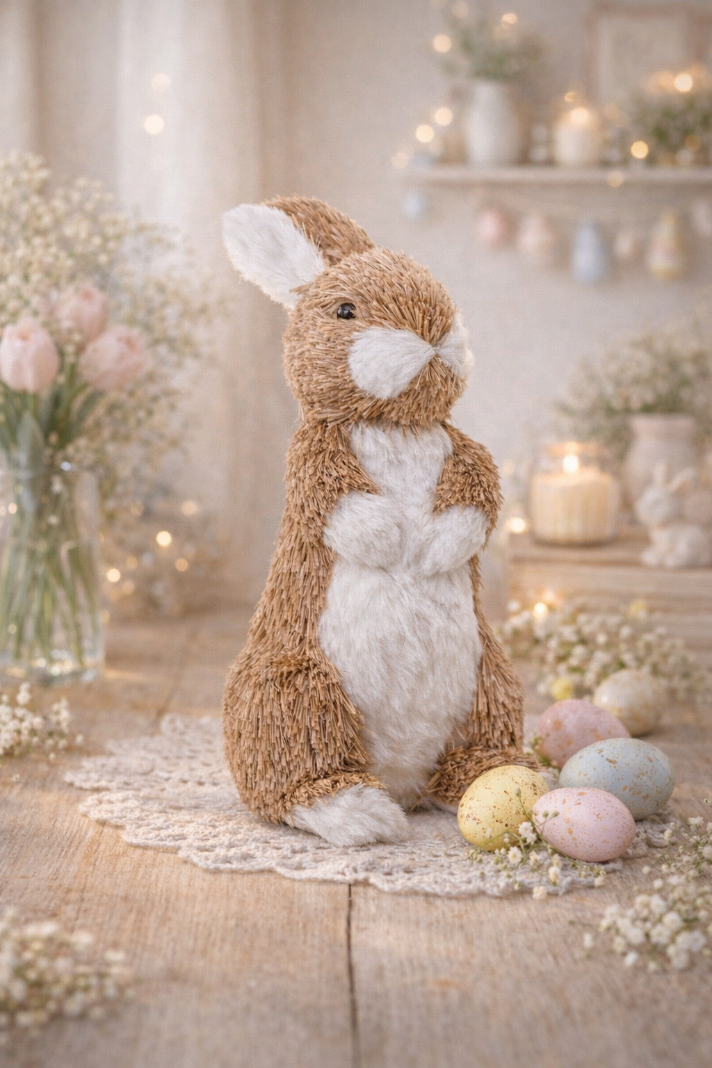 Coniglietto Decorativo Pasquale in Stile Naturale