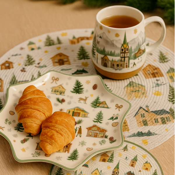 Set 2 Piatti Natalizi in Ceramica – Collezione Villaggio d’Inverno
