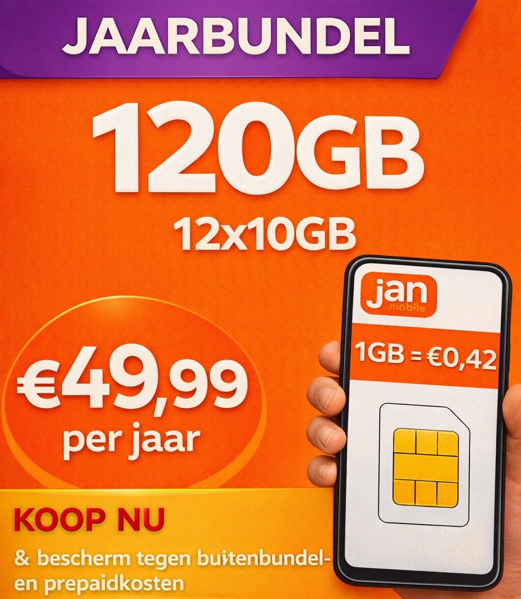 Jaarbundel: 10GB per maand voor €4,16/GB