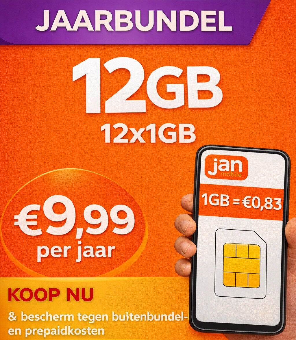 Jaarbundel: 1GB per maand voor €0,83/GB