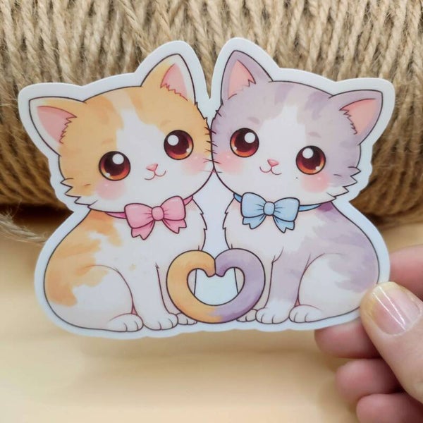 Kawaii Sticker – Valentinstag Katzen - Paar