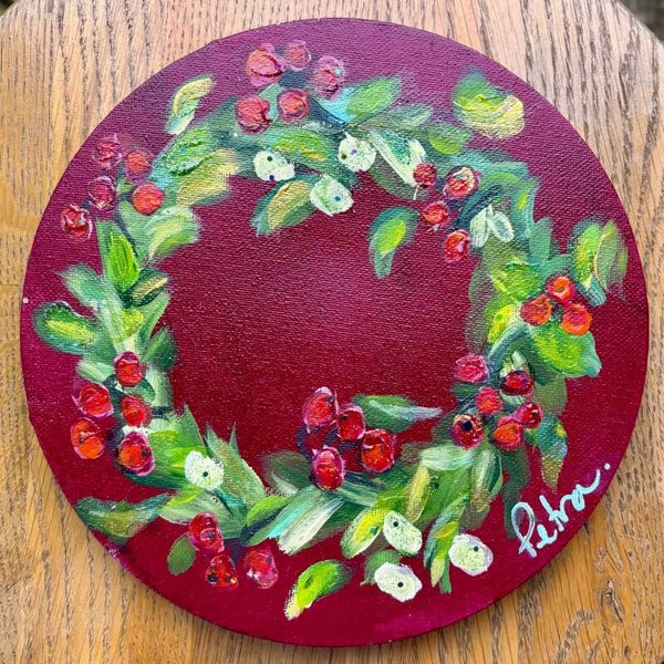 Painting A Christmas Wreath